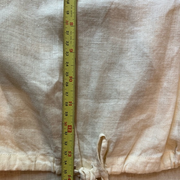 Tera Bora designer linen top. Butter stick yellow. Open lower back. Size S. - Picture 3 of 10